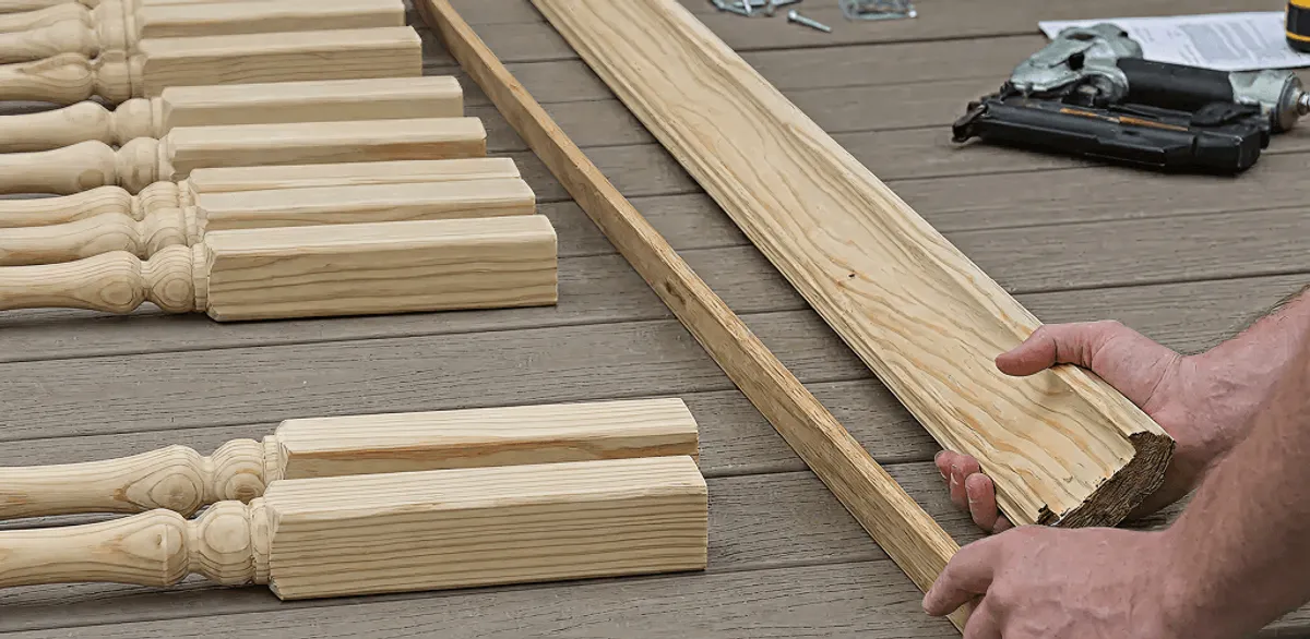 Handrail installation materials and wood components for stair rail work in Richmond, VA
